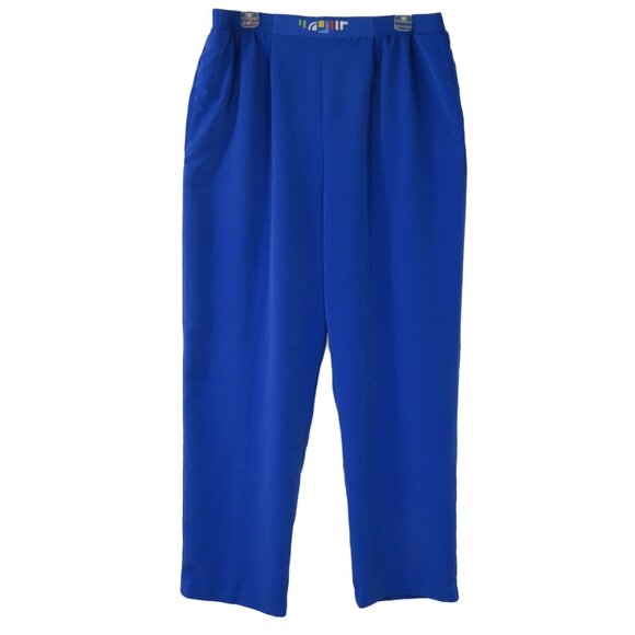 Vintage Brenda Goode Womens L Blue Elastic Waist Pull-On Pants Pockets Modest - Picture 13 of 16